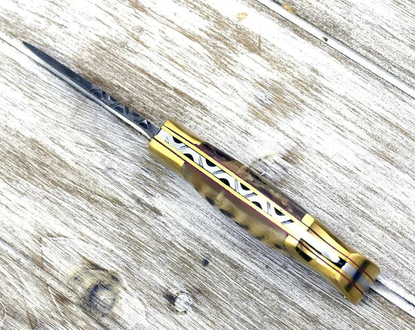 Tranquility Pocket Knife with Ram Horn Handle - Gifts for You 'n Me