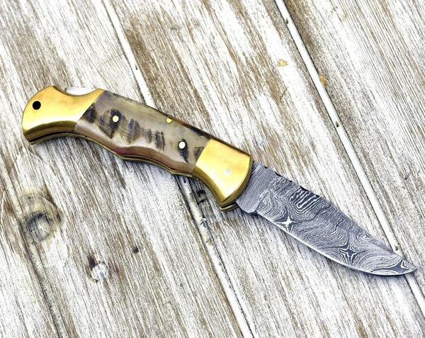 Tranquility Pocket Knife with Ram Horn Handle - Gifts for You 'n Me