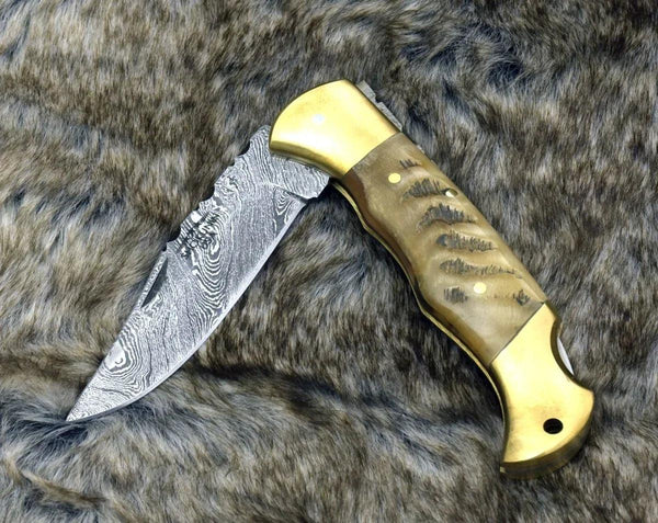 Tranquility Pocket Knife with Ram Horn Handle - Gifts for You 'n Me