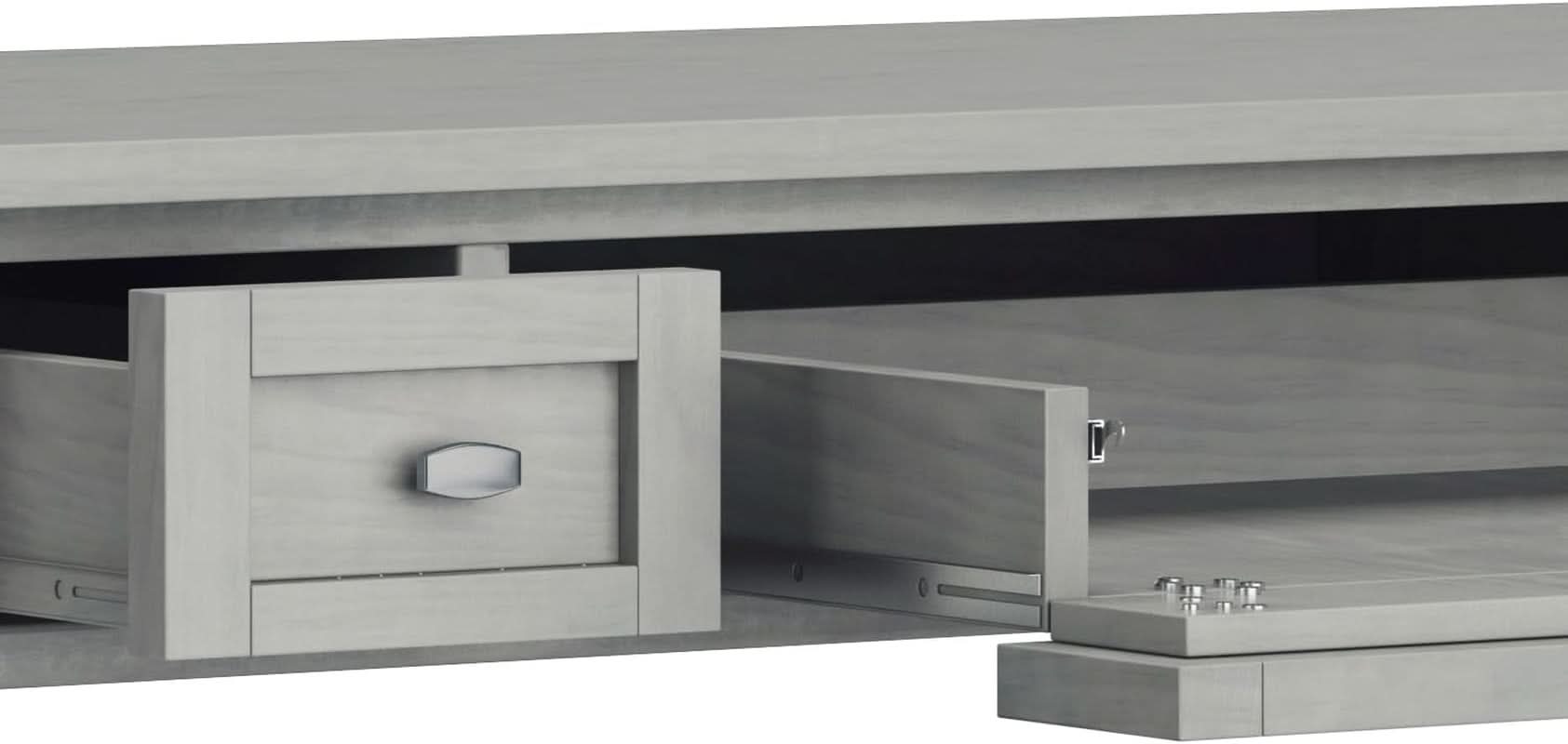Transitional Solid Wood Writing Desk with Key Features