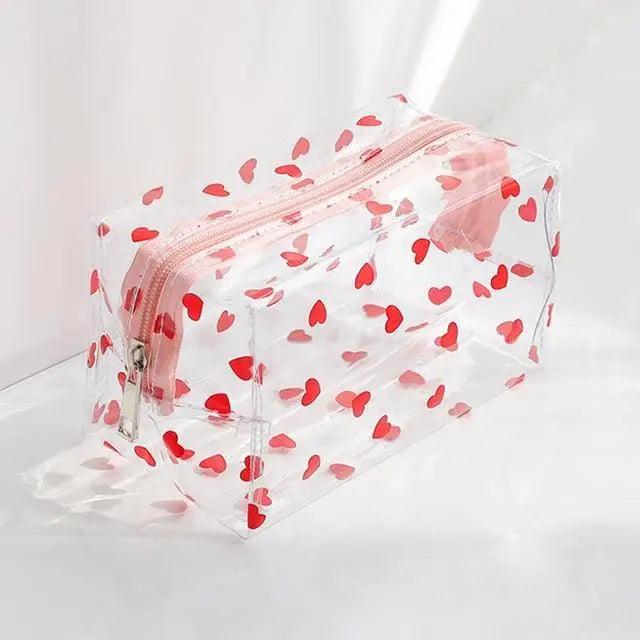 Transparent Flower Print Pencil Case For Students Classic Stationery Case Large Capacity Pencil Bag