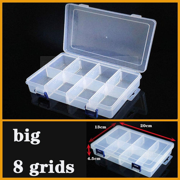 Transparent Plastic Box Screw Compartment Box Jewelry Earring Display Case Container Clear Terminal Organizer Tool Storage boxes Multiple Compartments Jewelry Storage Container