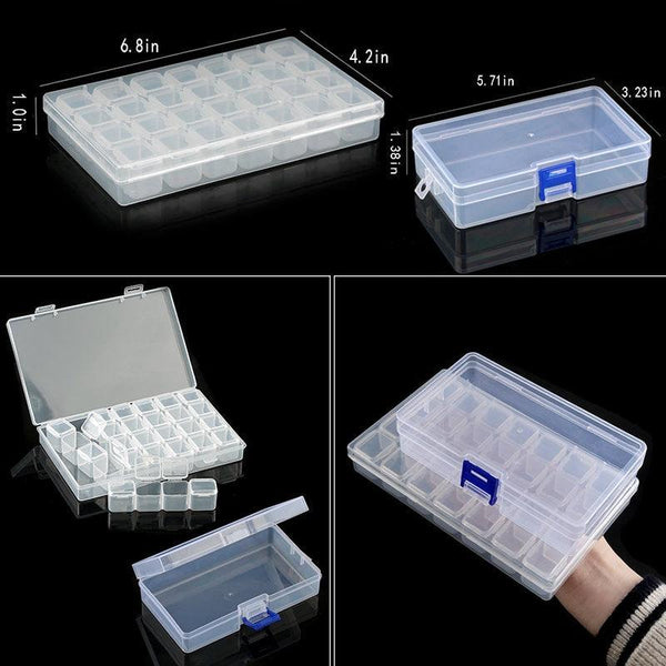 Transparent Plastic Storage Jewelry Box Compartment Adjustable Container For Beads Earring Box For Jewelry Rectangle Box Case Storage Container for Jewelry Beads Earring