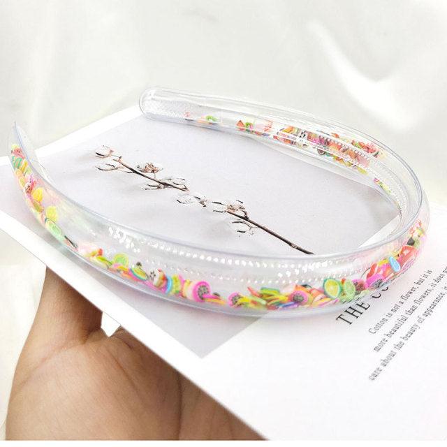 Transparent Quicksand Headbands for Children Kids Girls Fashion Glitter Sequin Teeth Hairbands Bezel Hair Hoops Gorgeous Hair Accessories For Women