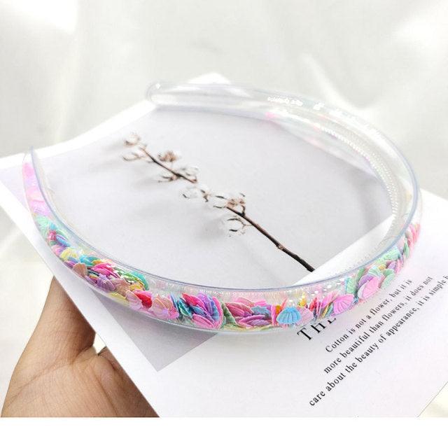 Transparent Quicksand Headbands for Children Kids Girls Fashion Glitter Sequin Teeth Hairbands Bezel Hair Hoops Gorgeous Hair Accessories For Women