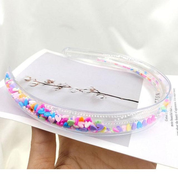 Transparent Quicksand Headbands for Children Kids Girls Fashion Glitter Sequin Teeth Hairbands Bezel Hair Hoops Gorgeous Hair Accessories For Women