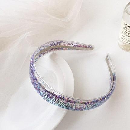 Transparent Quicksand Headbands for Children Kids Girls Fashion Glitter Sequin Teeth Hairbands Bezel Hair Hoops Gorgeous Hair Accessories For Women