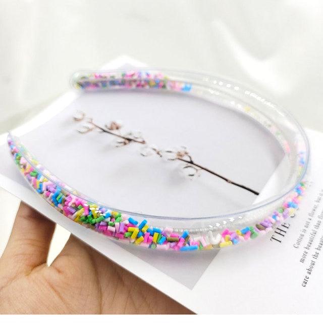 Transparent Quicksand Headbands for Children Kids Girls Fashion Glitter Sequin Teeth Hairbands Bezel Hair Hoops Gorgeous Hair Accessories For Women