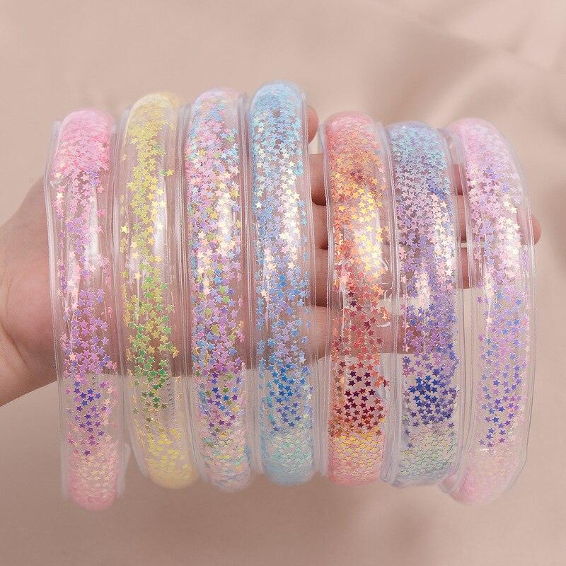 Transparent Quicksand Headbands for Children Kids Girls Fashion Glitter Sequin Teeth Hairbands Bezel Hair Hoops Gorgeous Hair Accessories For Women