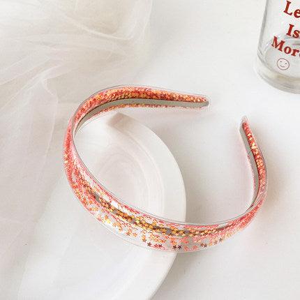Transparent Quicksand Headbands for Children Kids Girls Fashion Glitter Sequin Teeth Hairbands Bezel Hair Hoops Gorgeous Hair Accessories For Women