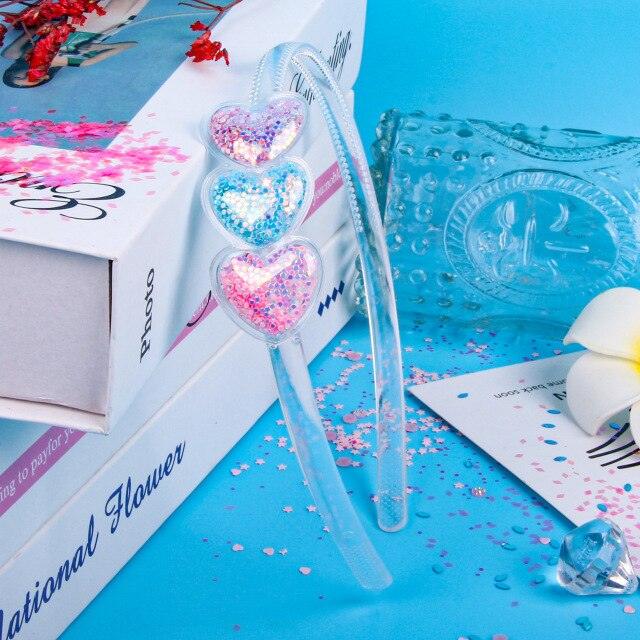 Transparent Quicksand Headbands for Children Kids Girls Fashion Glitter Sequin Teeth Hairbands Bezel Hair Hoops Gorgeous Hair Accessories For Women