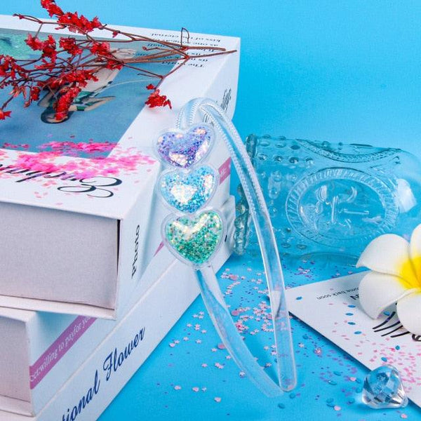 Transparent Quicksand Headbands for Children Kids Girls Fashion Glitter Sequin Teeth Hairbands Bezel Hair Hoops Gorgeous Hair Accessories For Women