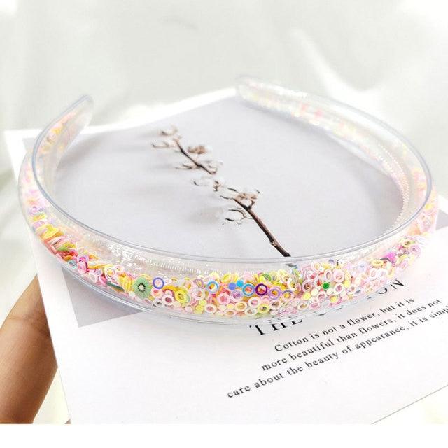 Transparent Quicksand Headbands for Children Kids Girls Fashion Glitter Sequin Teeth Hairbands Bezel Hair Hoops Gorgeous Hair Accessories For Women