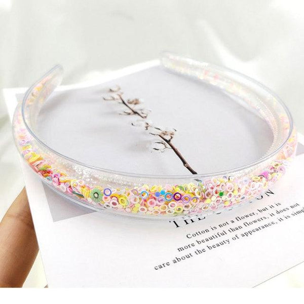 Transparent Quicksand Headbands for Children Kids Girls Fashion Glitter Sequin Teeth Hairbands Bezel Hair Hoops Gorgeous Hair Accessories For Women
