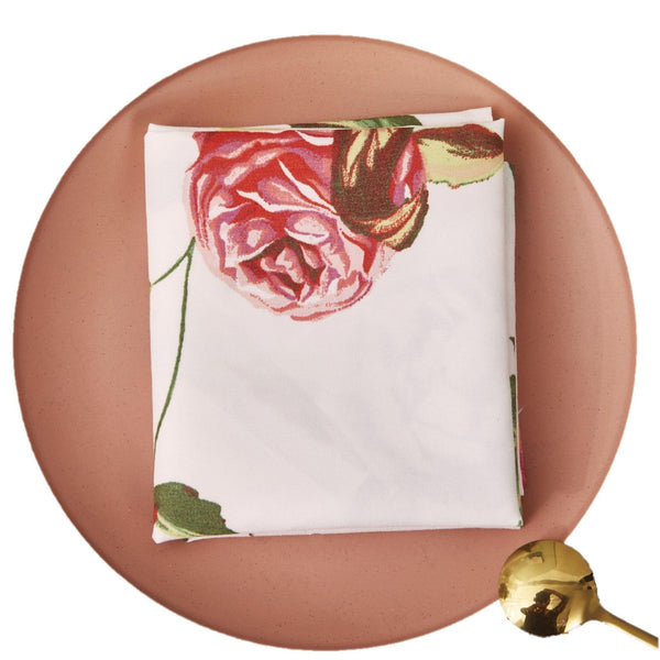 DaDa Bedding Set of 4-Pieces Romantic Roses Pink Floral Dining Table Napkins 18