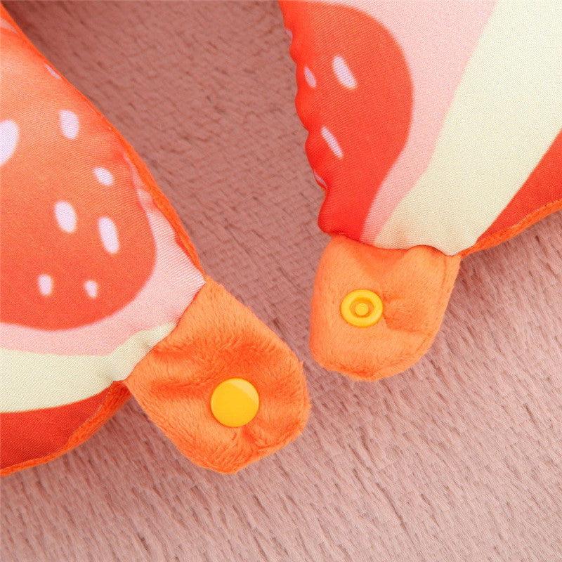 Travel Memory Foam Fruit U Shaped Travel Pillow Neck Support Head Rest Headrest Cushion Pillow Pillow Kids Newborn Travel Neck Pillow U-Shape For Car Headrest Air Cushion Child Car Seat Head Support Infant Baby Cotton U-shaped Pillow