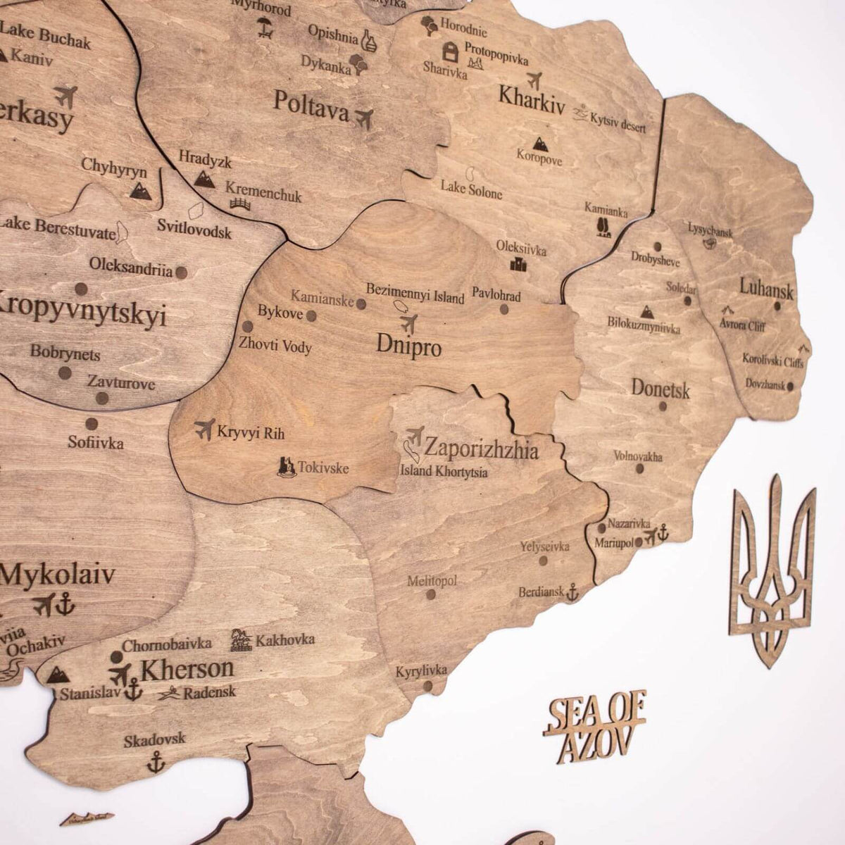 Wooden Map of Ukraine Terra