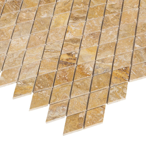 Scabos Travertine Diamond Mosaic Floor and Wall Tile - Livfloors Collection