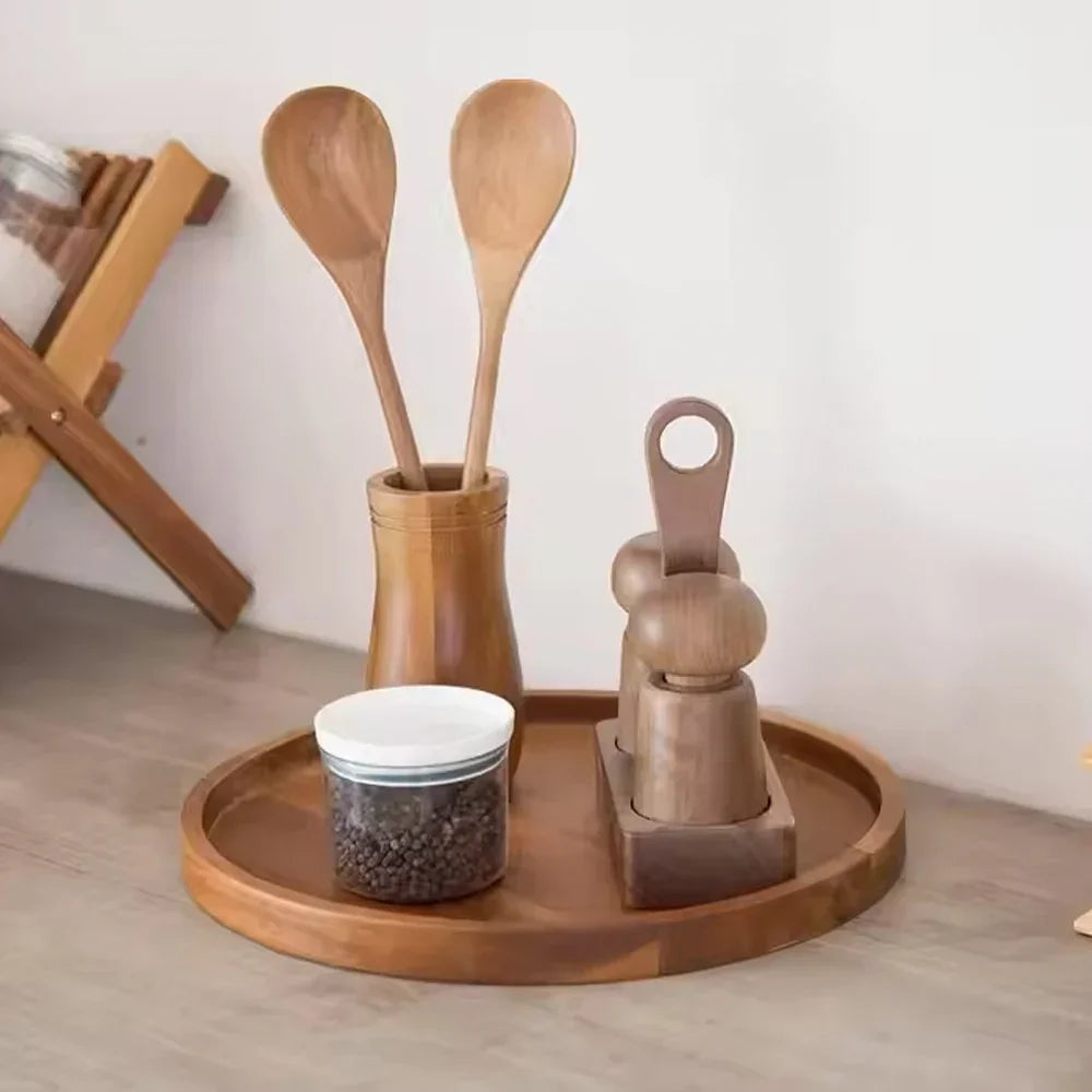 Tray - Rustic Wooden Round