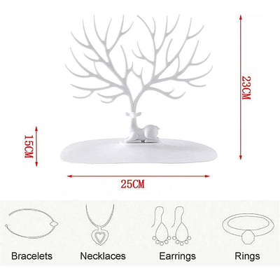 Tree Hanging Necklace Organizer Plastic Jewelry Display Stand Holder Earring Necklace Organizer for Jewelry Display Decorative Jewelry Storage for Necklaces Rings Bracelets Necklaces Organizer