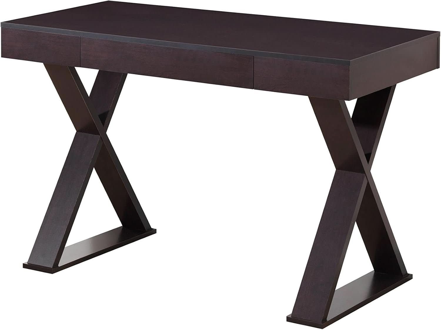Trendy Espresso Writing Desk with Drawer and Storage