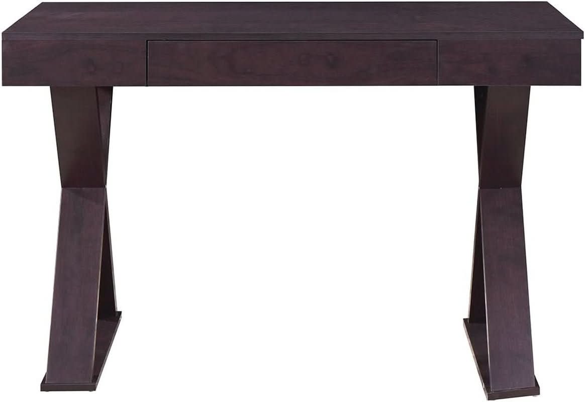 Trendy Espresso Writing Desk with Drawer and Storage