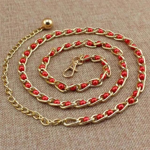 Trendy Heart Shaped Design Body Long Chain Ladies Belts Modern Metal Waist Chain Love Belts For Women