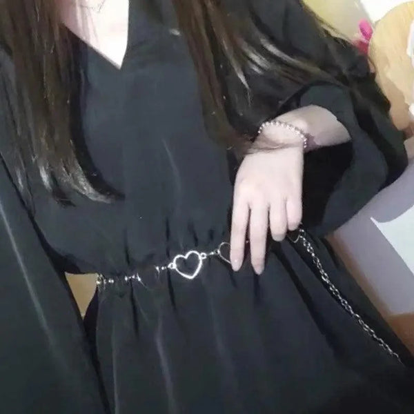 Trendy Heart Shaped Design Body Long Chain Ladies Belts Modern Metal Waist Chain Love Belts For Women