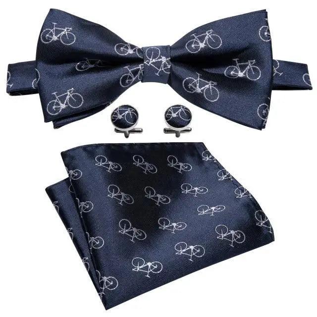 Trendy Patterned Silk Jacquard Plaid Bowtie With  Pocket Square And Cufflinks Set For Men Unique  Butterfly Party Wedding Casual Business Bowtie For Men