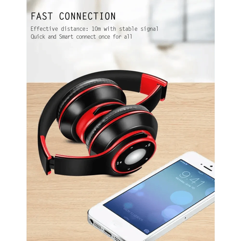 Wireless Headset Bluetooth Earphones and Headphone Foldable Adjustment Bluetooth Wired Headphones TF Card MP3 FM Radios For Online Class Business Trip Travel Video Conference