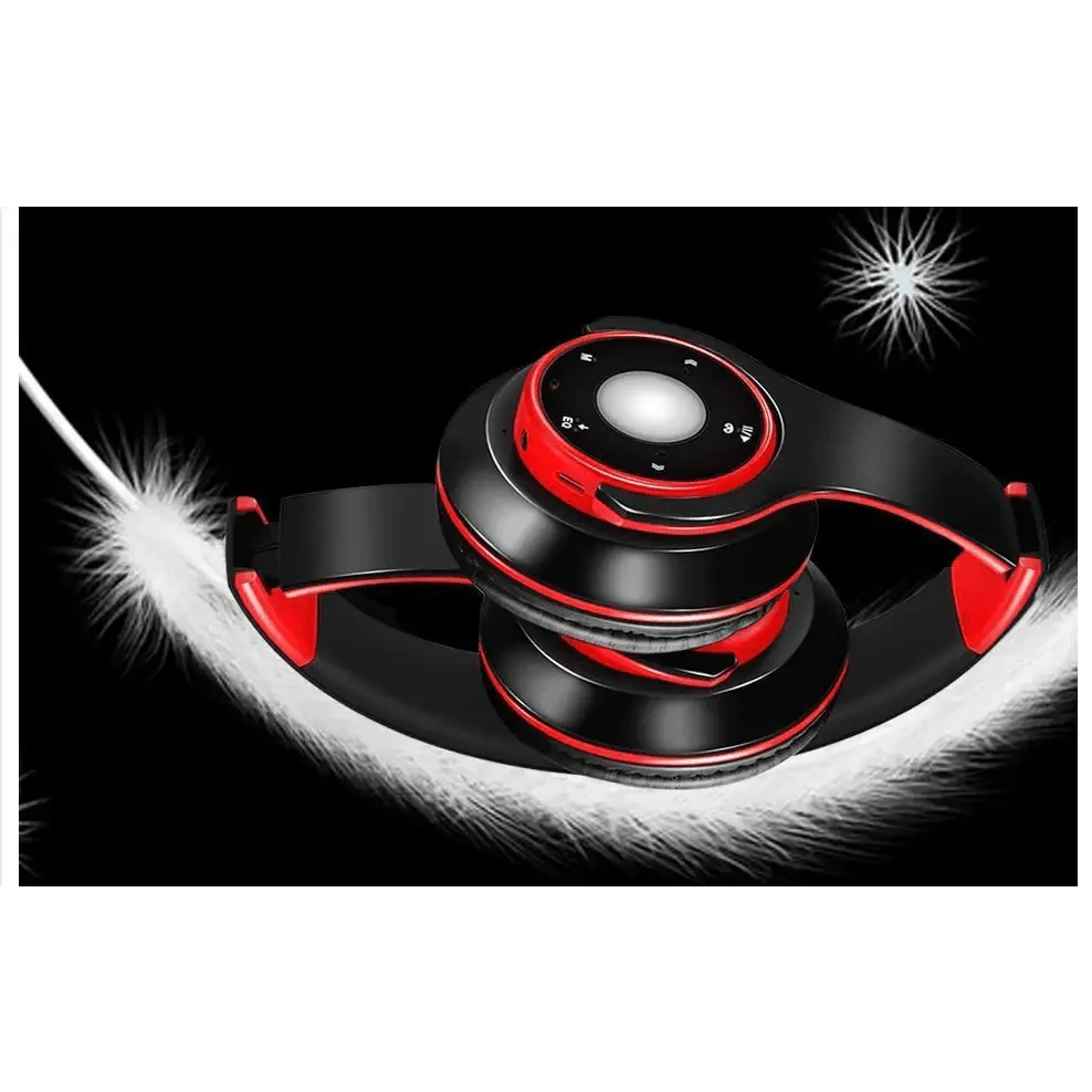 Wireless Headset Bluetooth Earphones and Headphone Foldable Adjustment Bluetooth Wired Headphones TF Card MP3 FM Radios For Online Class Business Trip Travel Video Conference