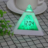 Triangle Pyramid Calendar Thermometer Colorful Backlight Change Clock Digital Alarm Clock Digital Alarm Thermometer Night Glowing Cube Clock LED Change LCD for Bedroom