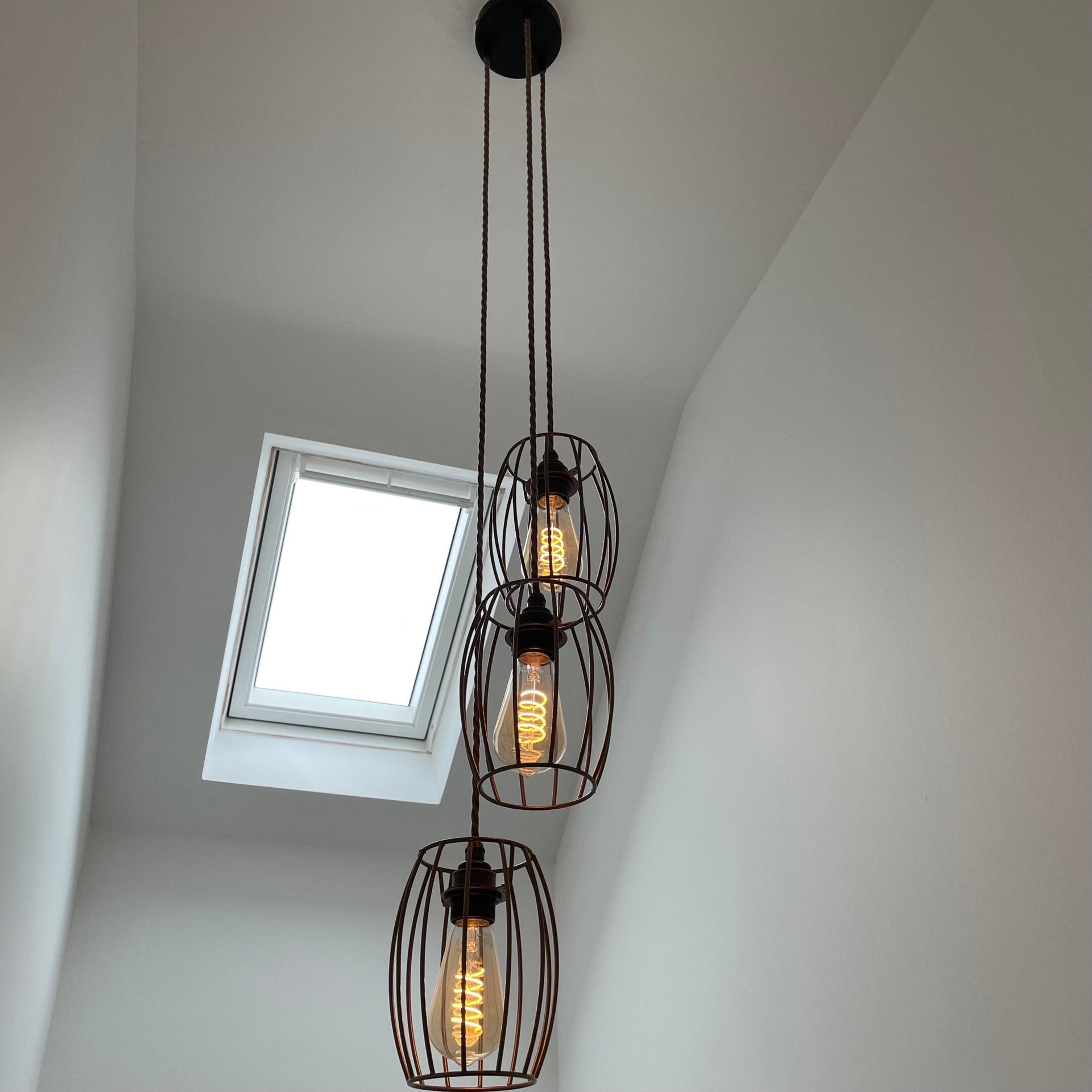 Triple Cluster Pendant Light Barrel Cages