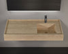 Troia Beige Travertine Rectangular Wall-mount Bathroom Sink (W)20