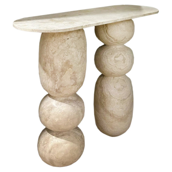 Troia Light Travertine Designer Console Filled and Honed (W)12