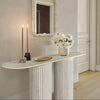 Troia Light Travertine Fluted Legs Designer Console