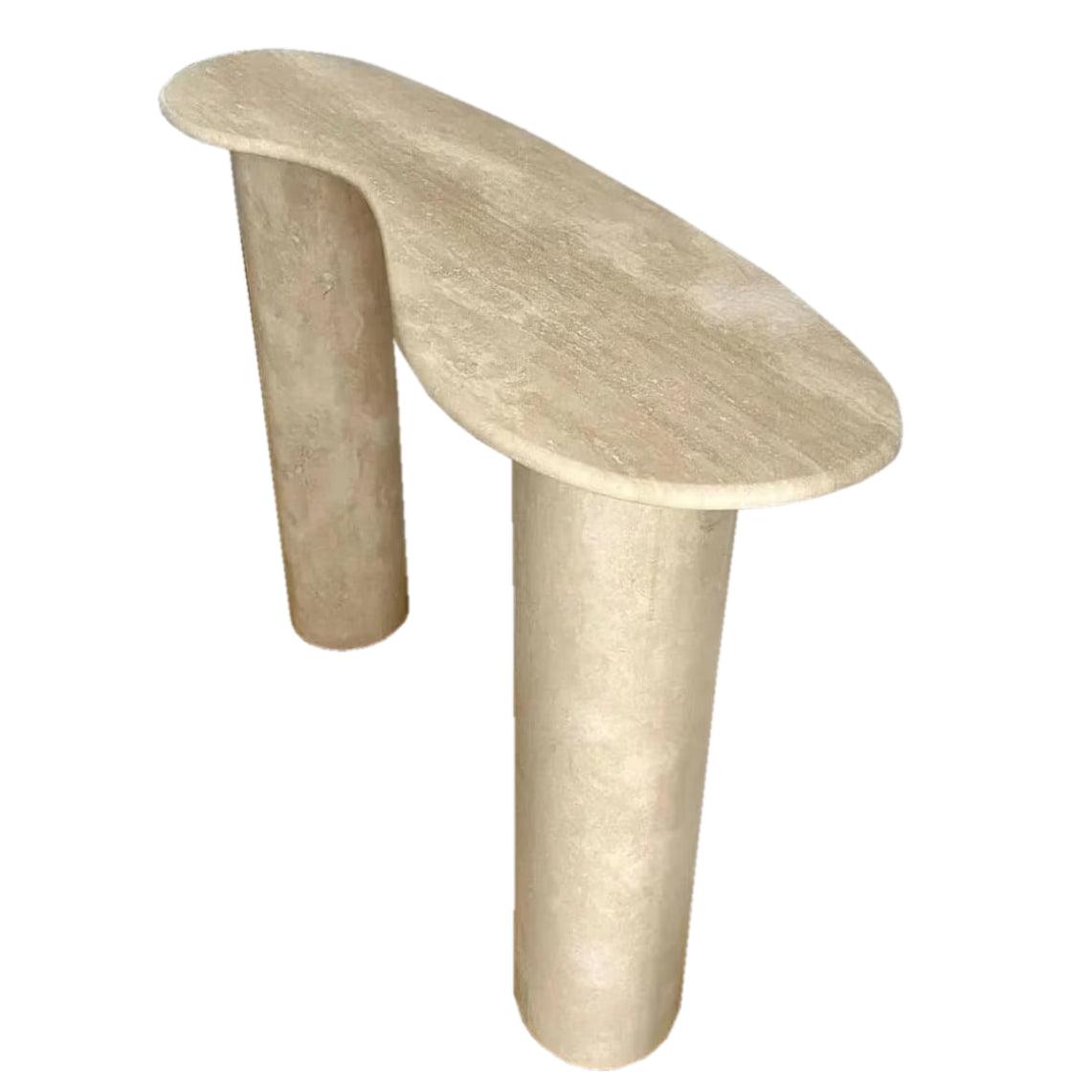 Troia Light Travertine Designer Console Filled and Honed (W)15