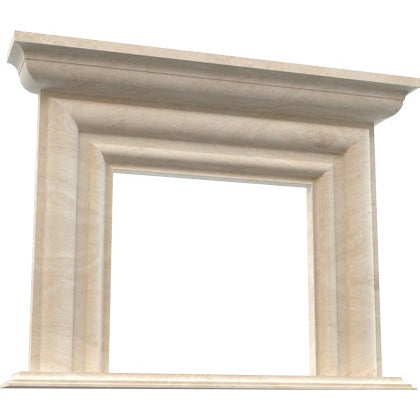Troia Light Travertine Modern Hand-carved Fireplace Surround (W)10