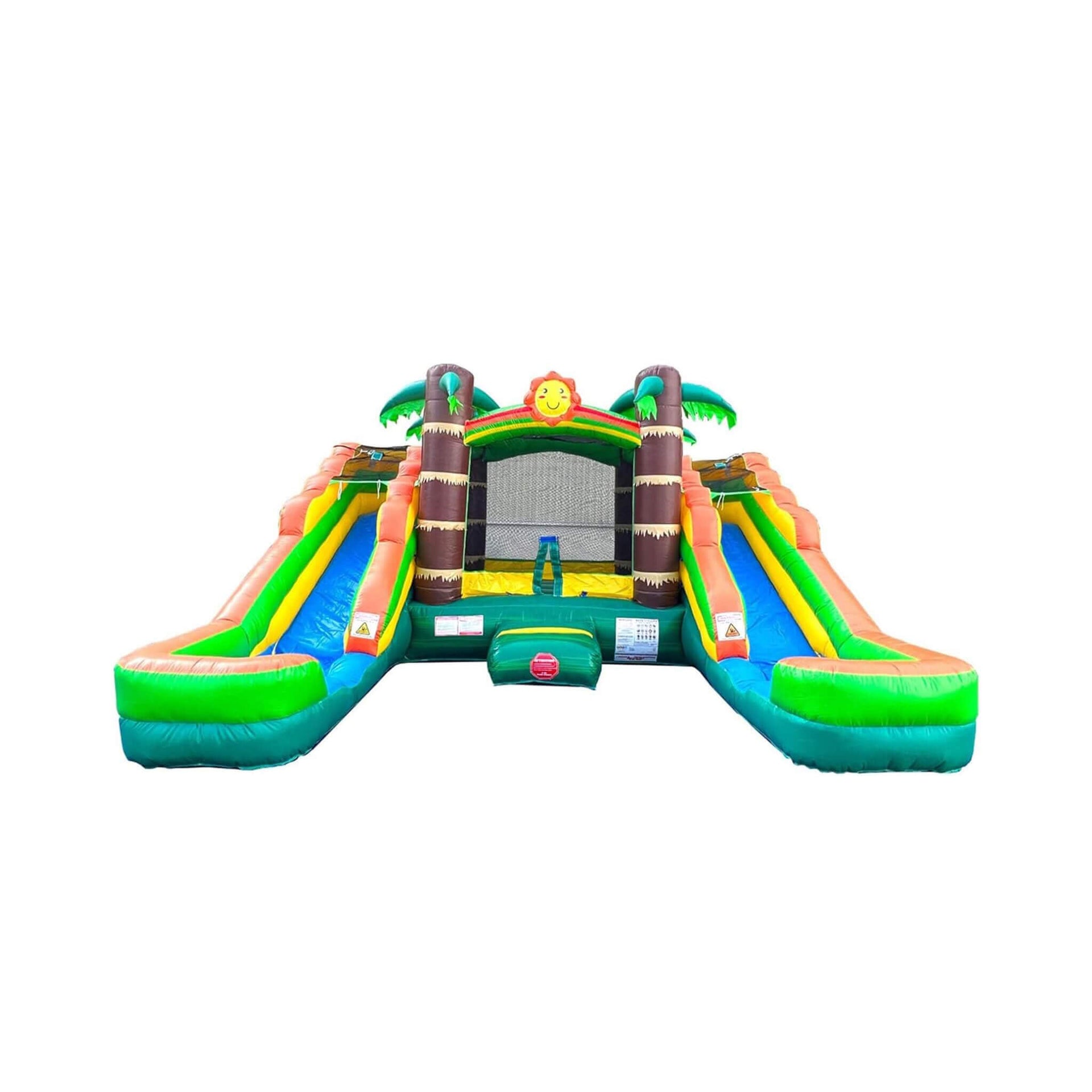 16FT Tropical Bounce House Combo With Double Water Slides (SAK92508)