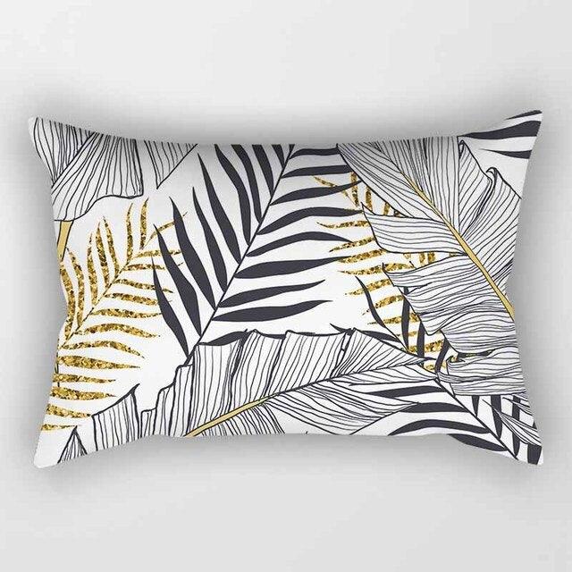 Tropical Plants Flowers Beauty Pattern Pillow Covers Short Plush Tropical Palm Leaves Throw Pillow Cover Summer Exotic Jungle Plant Tropical Palm On The Geometric Cotton LinGEOen Decorative Rectangular Pillowcase Rectangle Small Pillow Cases