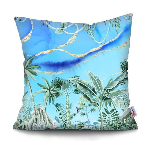 Tropical Plants Palm Leaf Pillow Cover Green Leaves Cushion Covers Flower Decorative Pillow Sofa Decorative Throw Pillow Covers Tropical Green Leaves Floor Pillow Cover for Couch Cushion Cover Plant Monstera Leaf 45x45cm