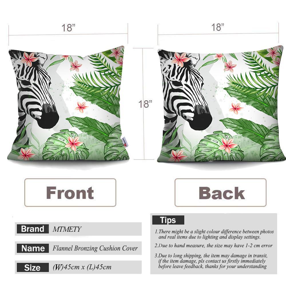 Tropical Plants Palm Leaf Pillow Cover Green Leaves Cushion Covers Flower Decorative Pillow Sofa Decorative Throw Pillow Covers Tropical Green Leaves Floor Pillow Cover for Couch Cushion Cover Plant Monstera Leaf 45x45cm