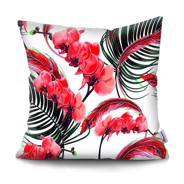 Tropical Plants Palm Leaf Pillow Cover Green Leaves Cushion Covers Flower Decorative Pillow Sofa Decorative Throw Pillow Covers Tropical Green Leaves Floor Pillow Cover for Couch Cushion Cover Plant Monstera Leaf 45x45cm