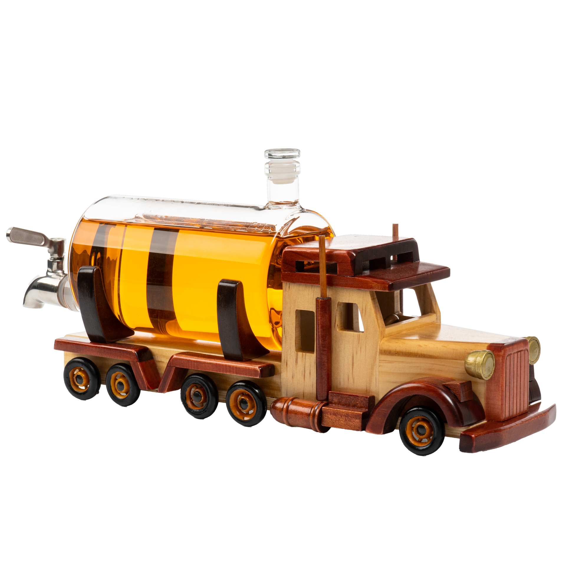 Truck Wine & Whiskey Decanter for Wine Bourbon Scotch or Whiskey Fathers Trucker Gift 1000ml 18