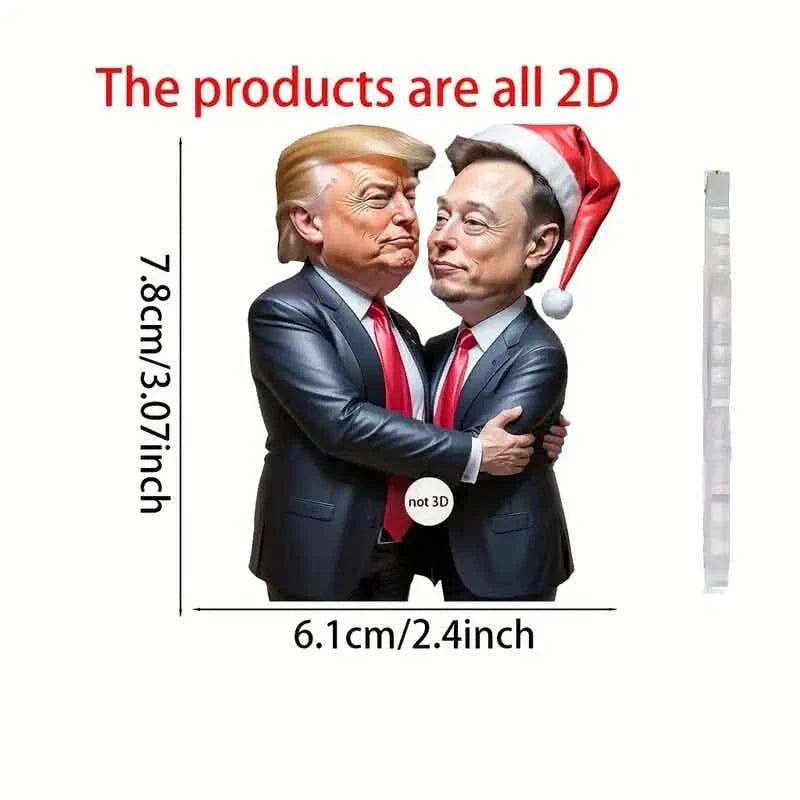 Trump & Musk Photo Acrylic Ornament Versatile Hanging Decor