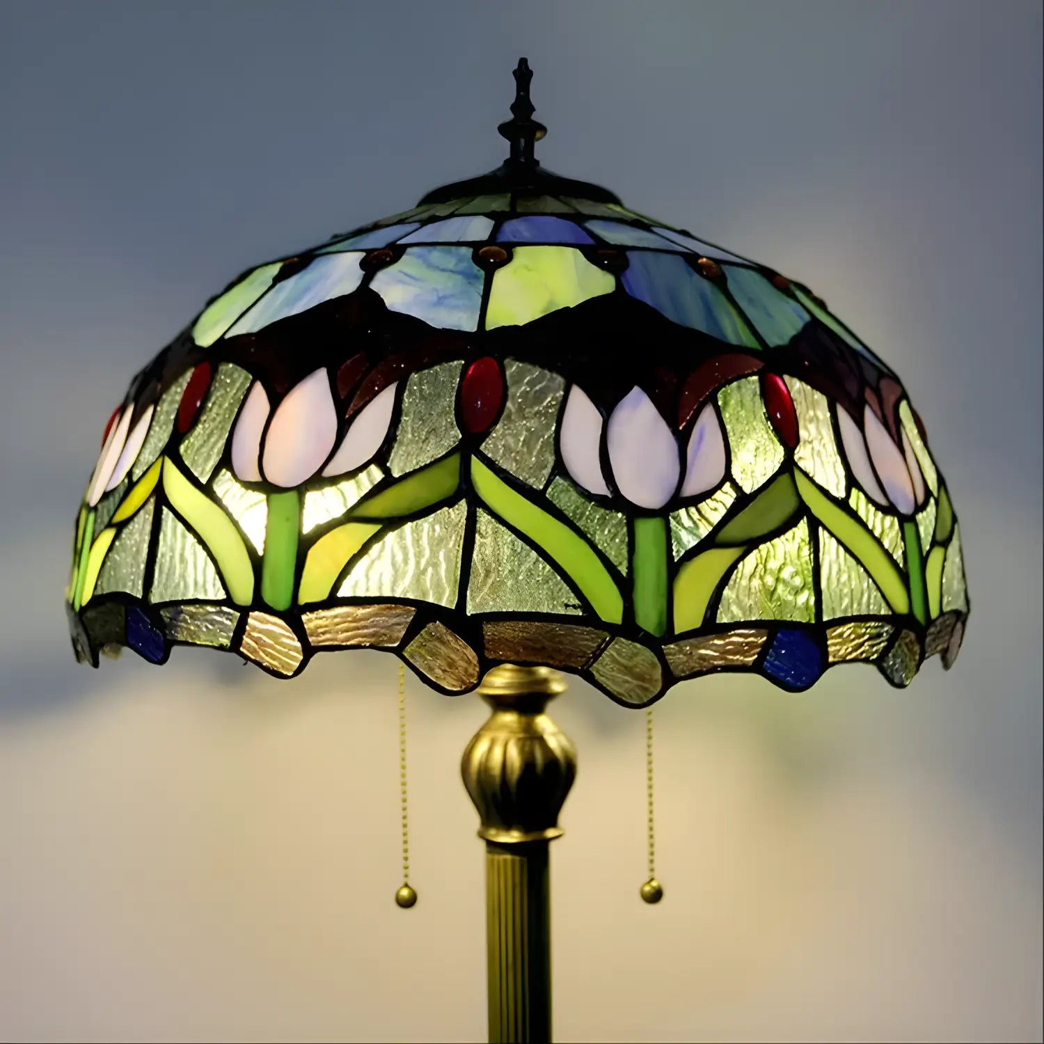 Tulip Stained Glass Tiffany Lamp - Floor Lamp