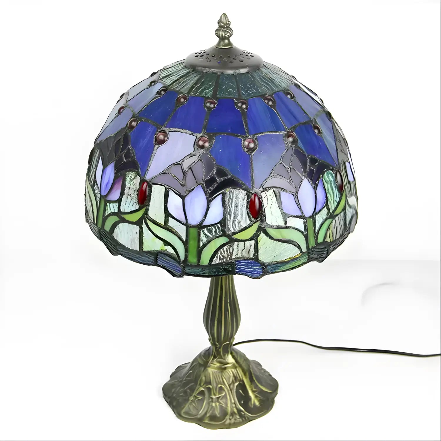 Mini Tiffany Lamp with Tulip Glass Design