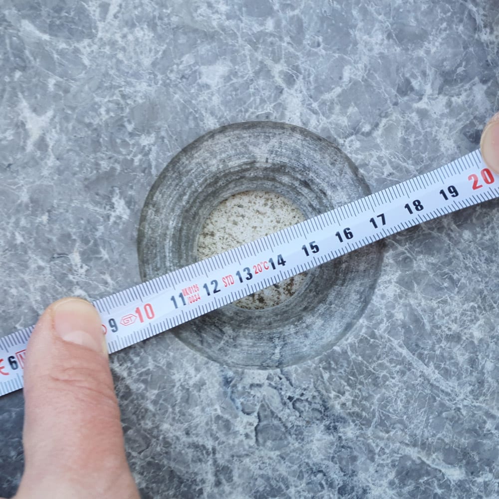 Natural Stone Tundra Grey Marble Vessel Sink Polished D: 16