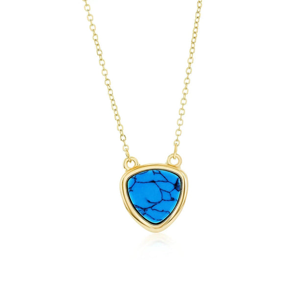 Donatello Gian 14K Gold Plated Genuine Turquoise Necklace - Gifts for You 'n Me