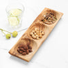Handcrafted Olive Wood 3-Section Dish – Snack & Appetizer Tray